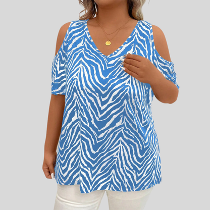 Shoulder Cutout V-Neck Top