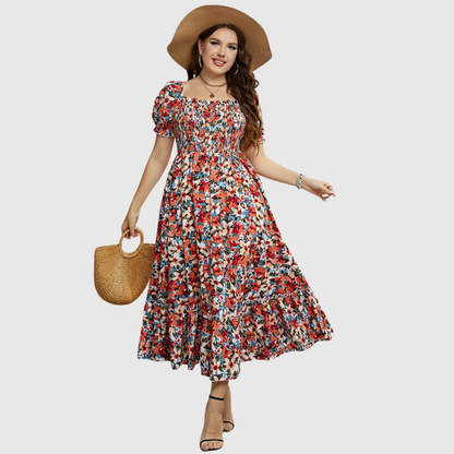 Puff Sleeve Plus Size Dress