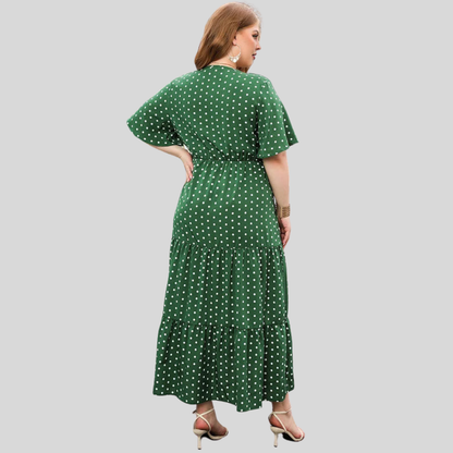 Plus Size Polka Maxi Dress