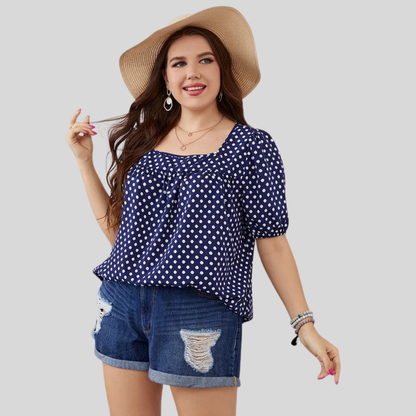 Polka Puff Plus Size Blouse