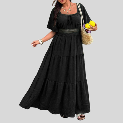 Plus Size Floral Knot Maxi Dress