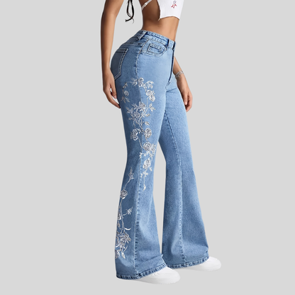 Embroidered Straight Leg Pants