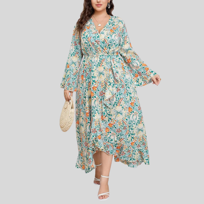 Floral Plus Size Ruffle Dress