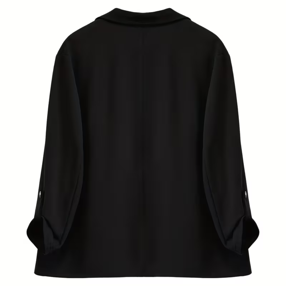 Plus Size Black Lapel Blazer