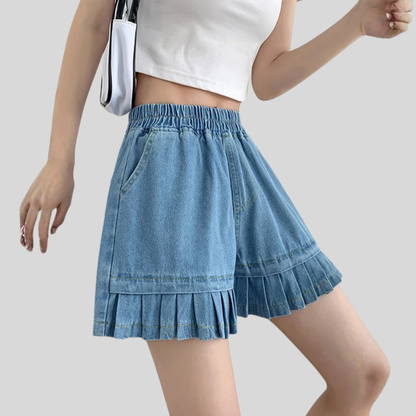 Pleated Waist Plus Size Shorts