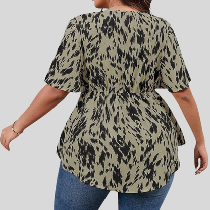 Plus Size Printed Summer Blouse
