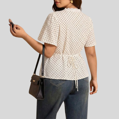 Polka Lace Plus Size Blouse