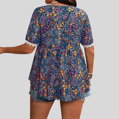 Plus Size Floral Printed Shirt