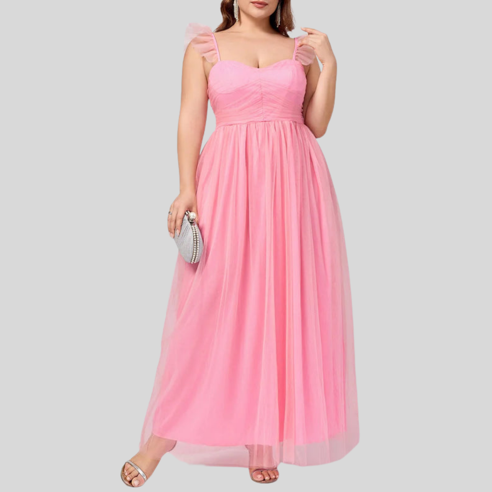 Square Neck Plus Size Party Dress