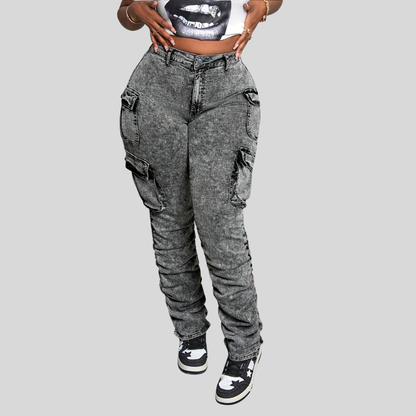 Distressed Cargo Pocket Style Pants