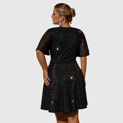 Plus Size Flutter Sleeve Dress