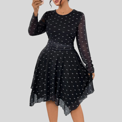 Plus Size Bow Print Dress