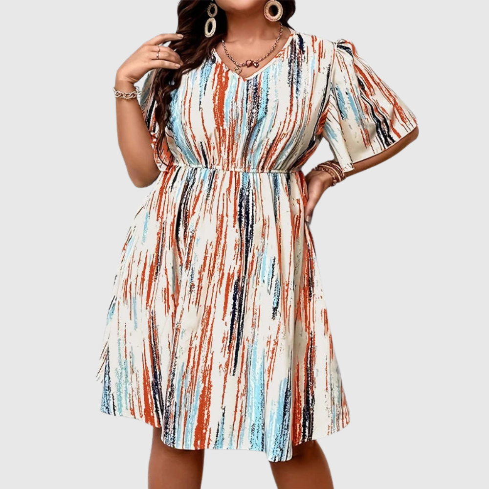 Striped Plus Size Casual Dress