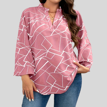 V Neck Plus Size Blouse