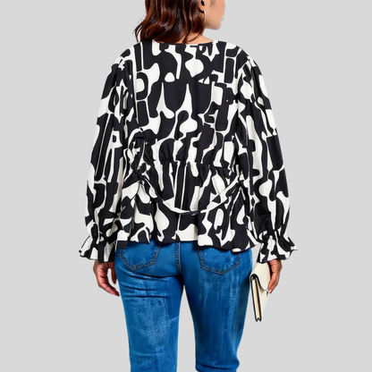 Plus Size Belted Peplum Blouse