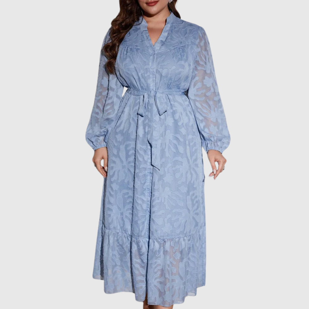 Belted Plus Size Shirt Dress