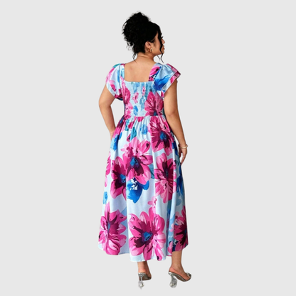 Plus Size Printed A Line Dress