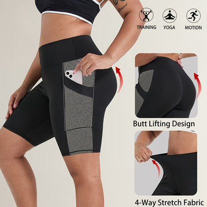 Plus Size Pocket Biker Shorts