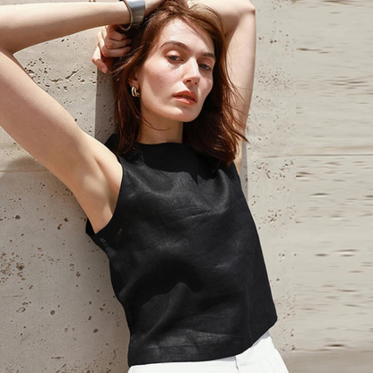 Reversible Casual Sleeveless Crop Top