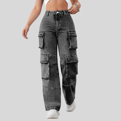 High Waist Pocket Plus Jeans