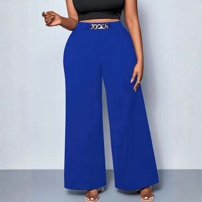 Plus Size Chain Detail Wide Leg Pants
