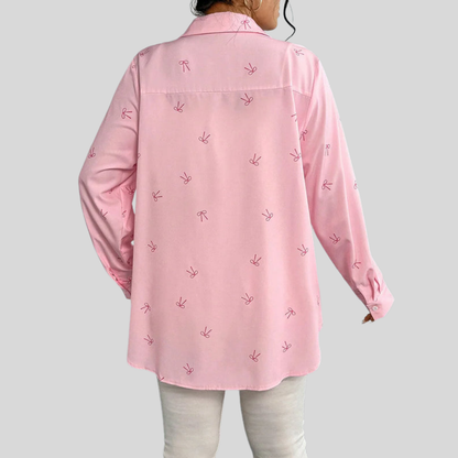 Bow Pocket Plus Size Shirt