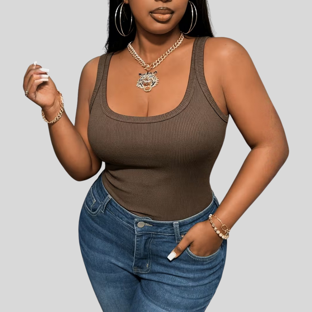 Ribbed Vacation Plus Size Top