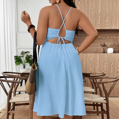 Plus Size Halter Neck & Keyhole Midi Dress