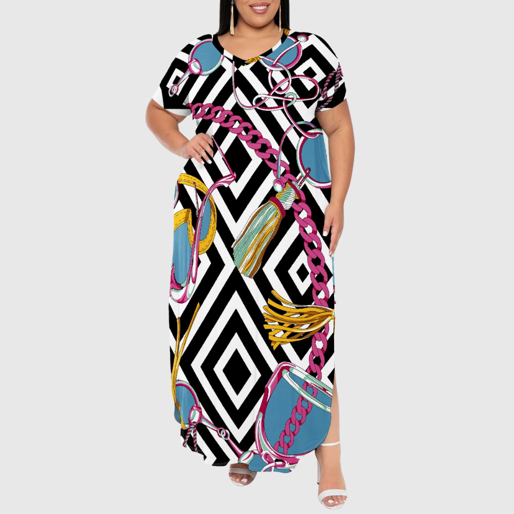 Vibrant Plus Size Maxi Dress
