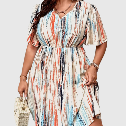 Striped Plus Size Casual Dress