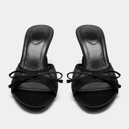 Open Toe Kitten Heels Mule Sandals for Women