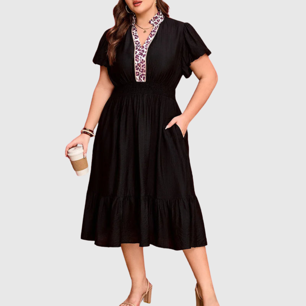 Patchwork Plus Size Maxi Dress