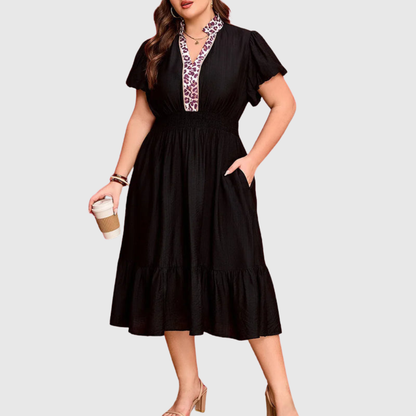 Patchwork Plus Size Maxi Dress