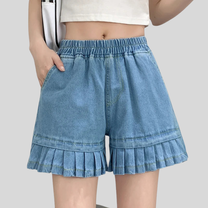 Pleated Waist Plus Size Shorts