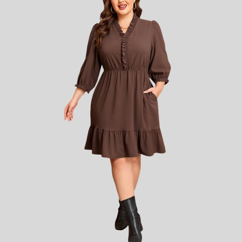 Plus Size Ruffle Casual Dress