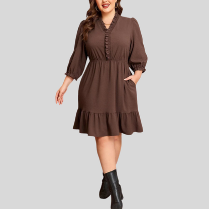 Plus Size Ruffle Casual Dress