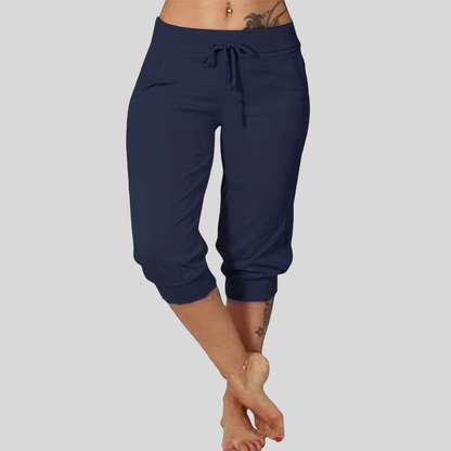 Plus Size Drawstring Capri Pants