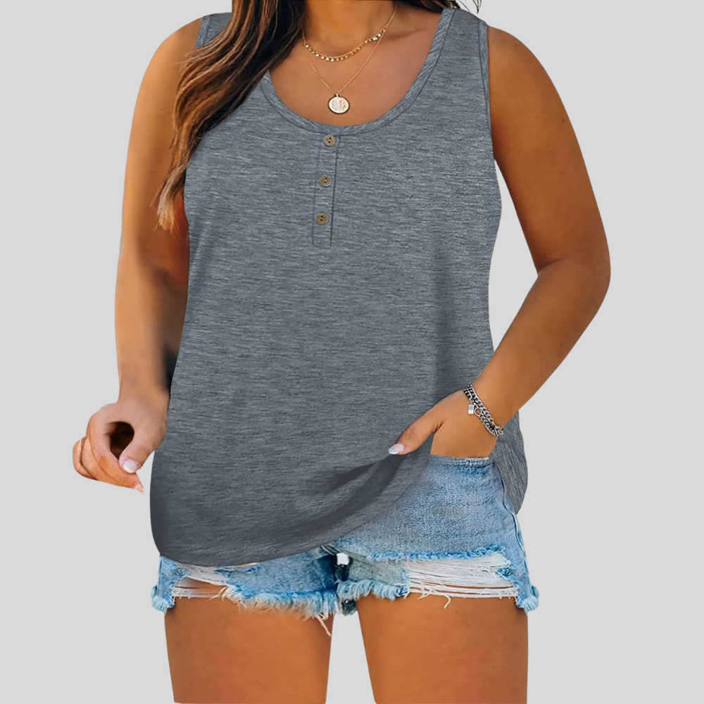 Plus Size Button Tank Top