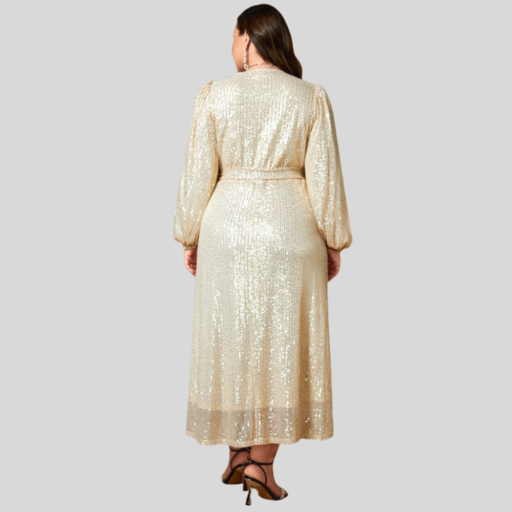 Plus Size Sequin Puff Dress