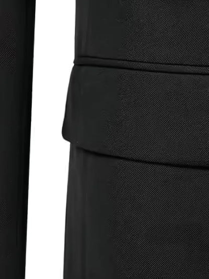 Slim Fit Double-Breasted Three-Piece Suit Set with Waistcoat for Men
