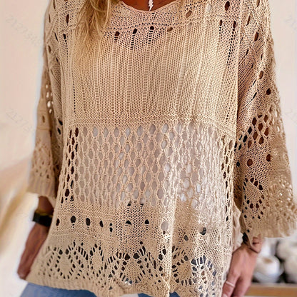 Plus Size Crochet Layered Top