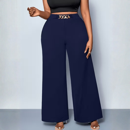 Plus Size Chain Detail Wide Leg Pants