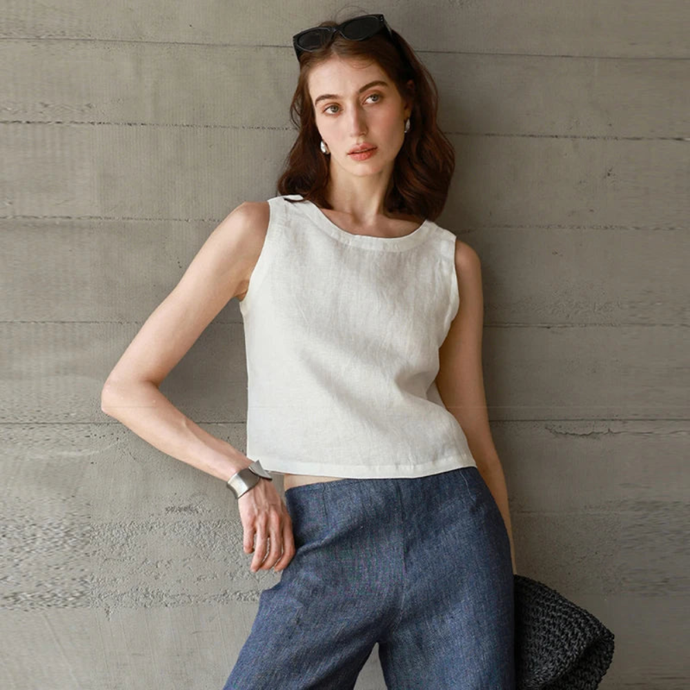Reversible Casual Sleeveless Crop Top