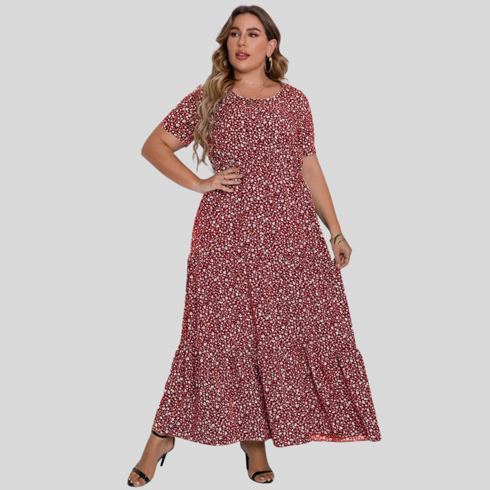 Ruffle Plus Size Vacation Dress
