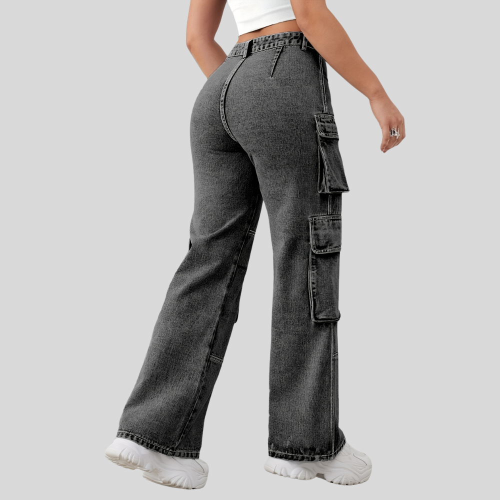 High Waist Pocket Plus Jeans
