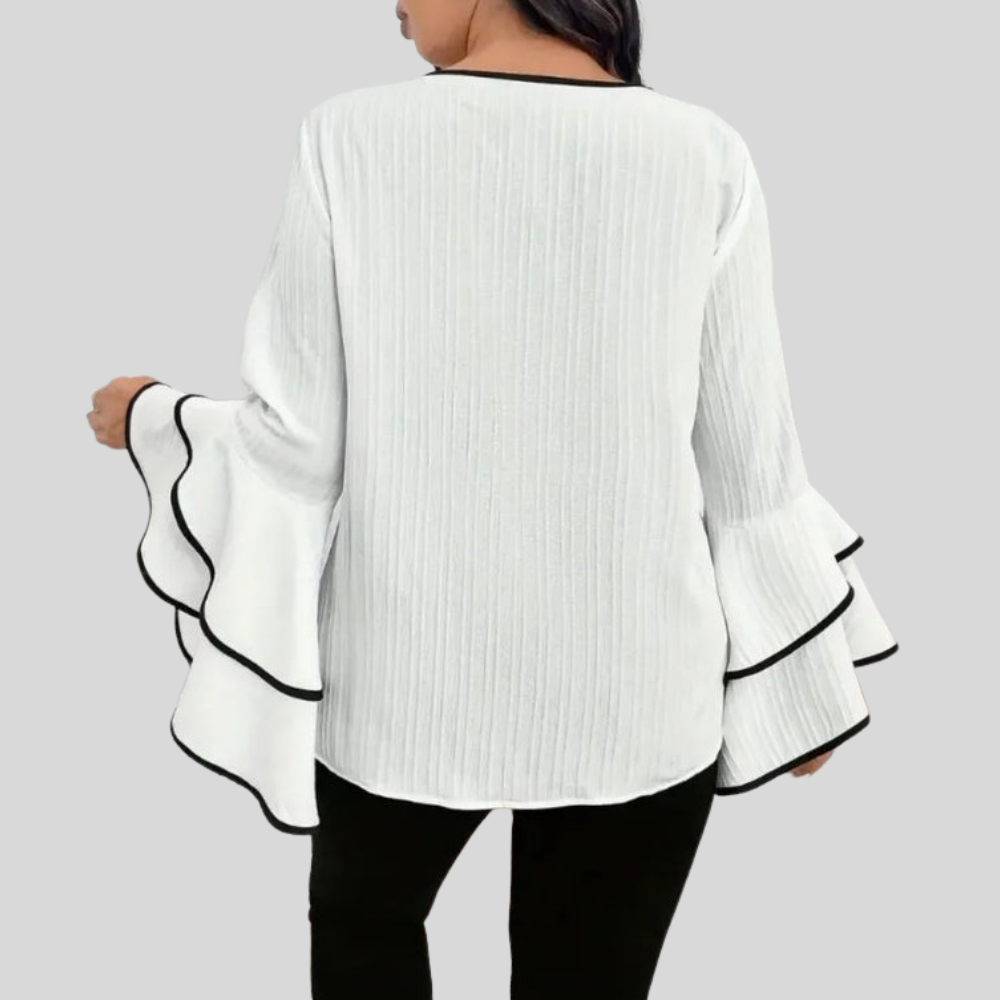 Flared Sleeve Casual Shirt
