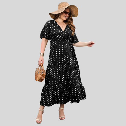 Plus Size Polka Maxi Dress