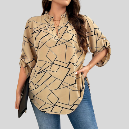 V Neck Plus Size Blouse