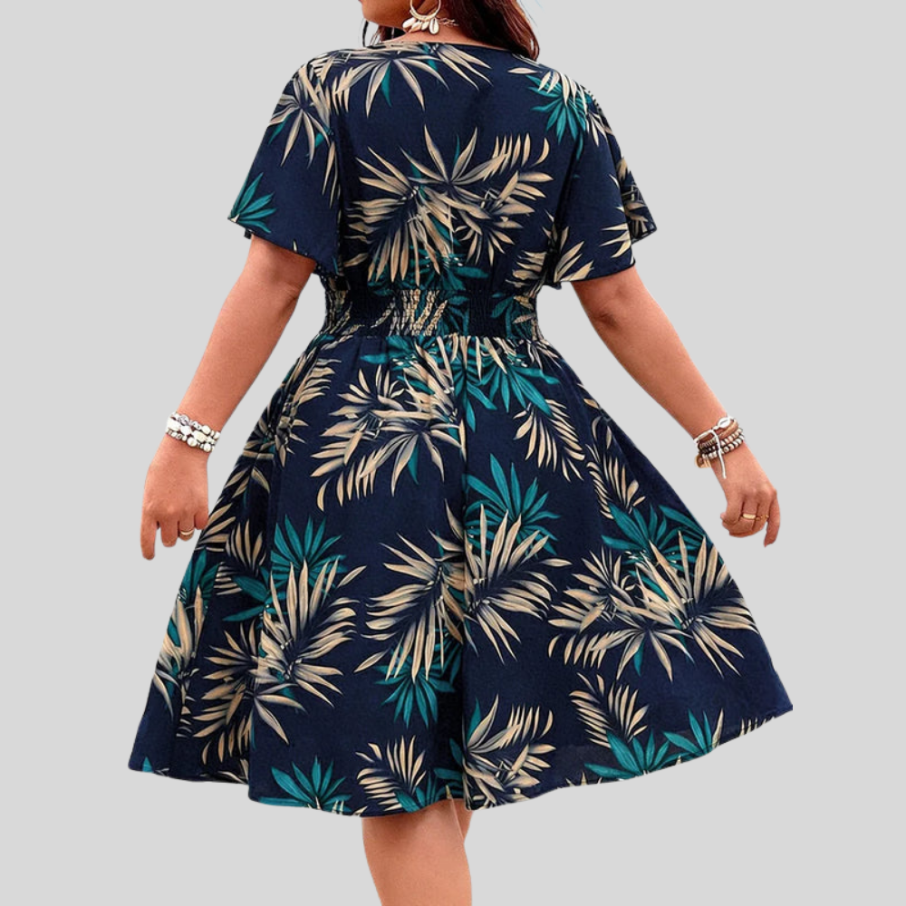 Tropical Plus Size Midi Dress