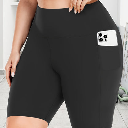Plus Size Pocket Biker Shorts